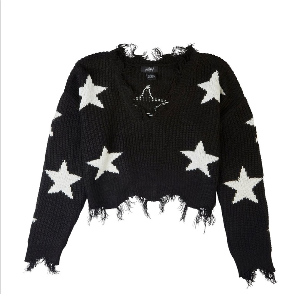 Star Distressed Sweater